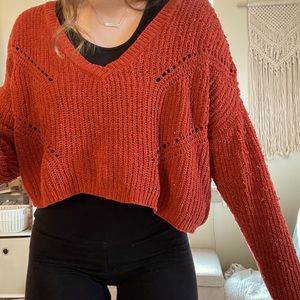 Orange cropped sweater